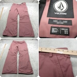 Volcom Snow Pants Youth XL Rose Purple Waterproof Zip Waist Pine Insulated 30x28